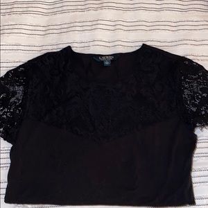 Lauren Ralph Lauren Black Lace Blouse